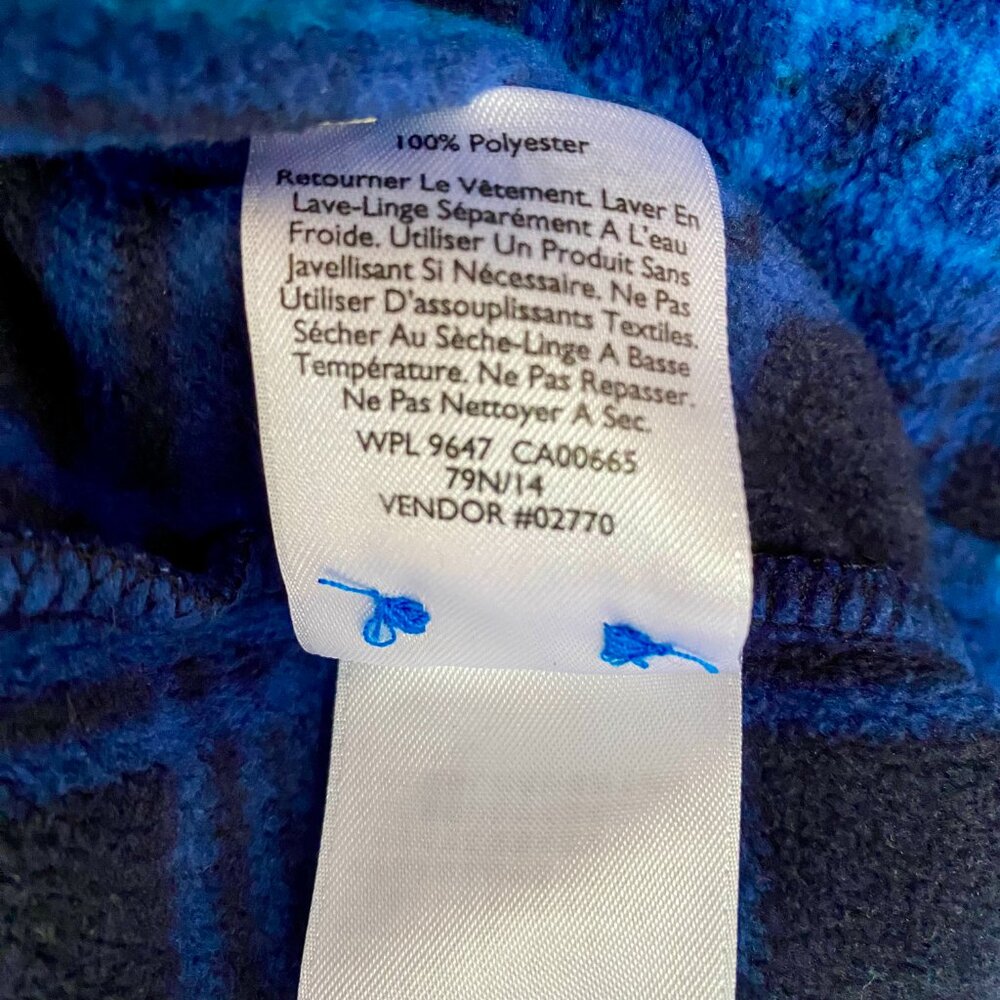 Eddie Bauer Mens Fleece Button Up Shirt, Long Sleeve, Blue/Black Plaid, Size 2XL - Picture 10 of 12